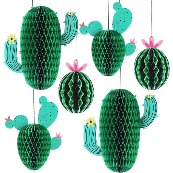 KatchOn Hanging Cactus Centerpieces Pack of 6 Cactus Party Decorations - Picture 1 of 2